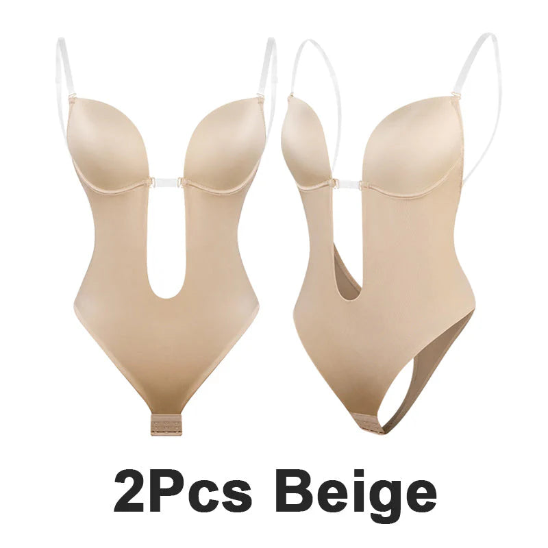 Trägerloser U-Ausschnitt Tanga Bodysuit