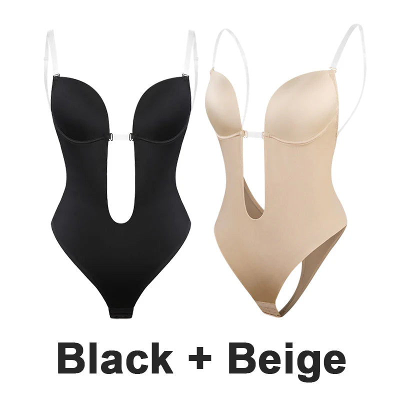 Trägerloser U-Ausschnitt Tanga Bodysuit