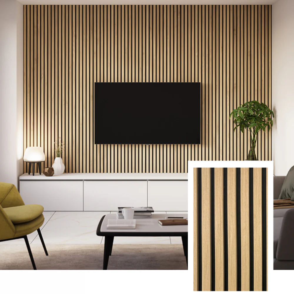 Elyra™ Akustiklamellenplatte – Rauchereiche (2,7 m × 1,10 m)