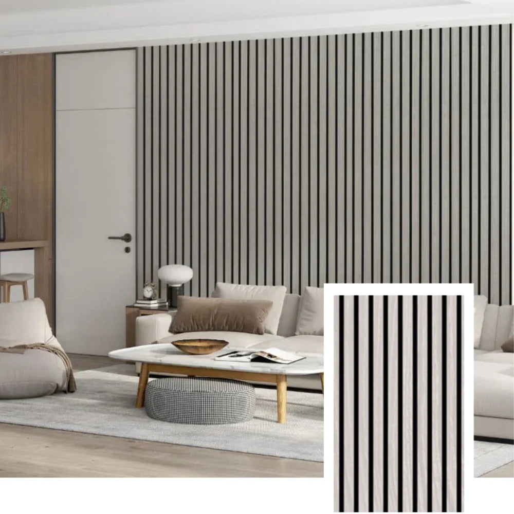 Elyra™ Akoestisch Lamellenpaneel – Gerookt Eiken (2,7 m × 1,10 m)