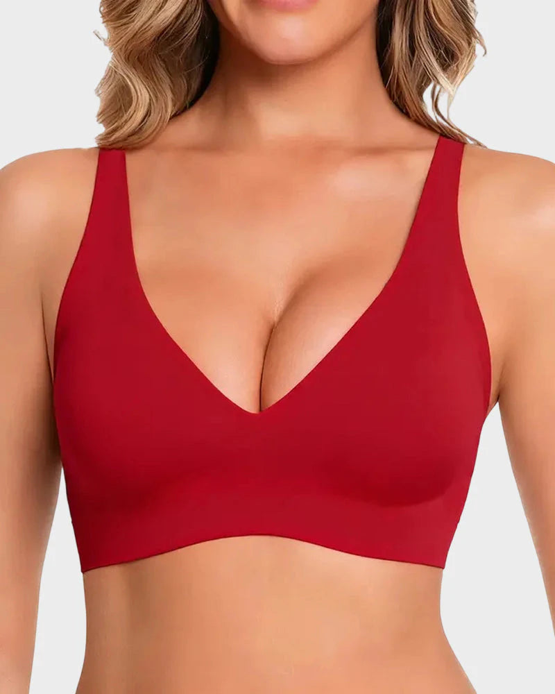 Diepe V Naadloze Draadloze Push-Up Bh's voor Dames