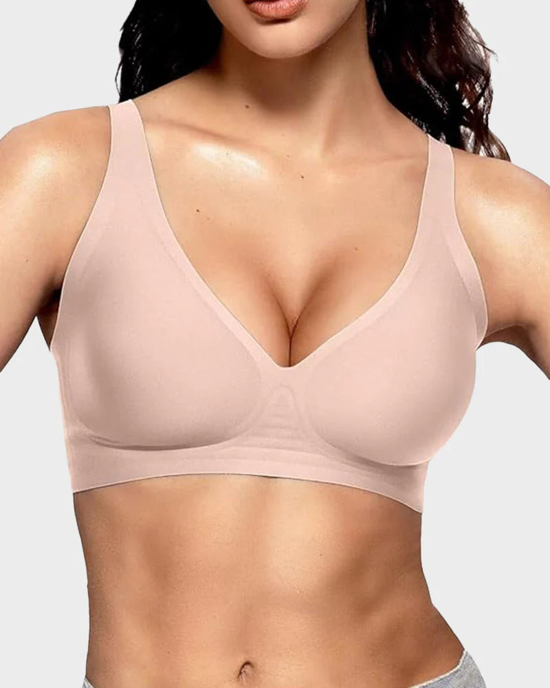 Diepe V Naadloze Draadloze Push-Up Bh's voor Dames
